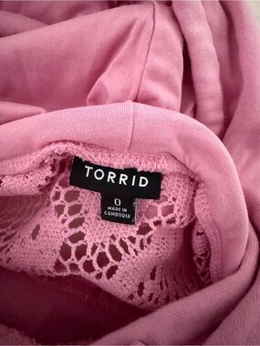Torrid Rose Pink Crochet Lace Top